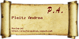 Pleitz Andrea névjegykártya